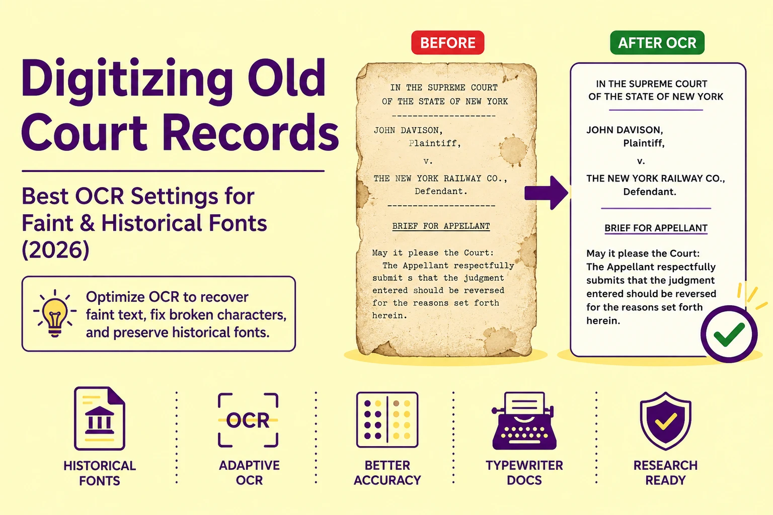 Digitizing Old Court Records | Best OCR Settings for Faint and Historical Fonts