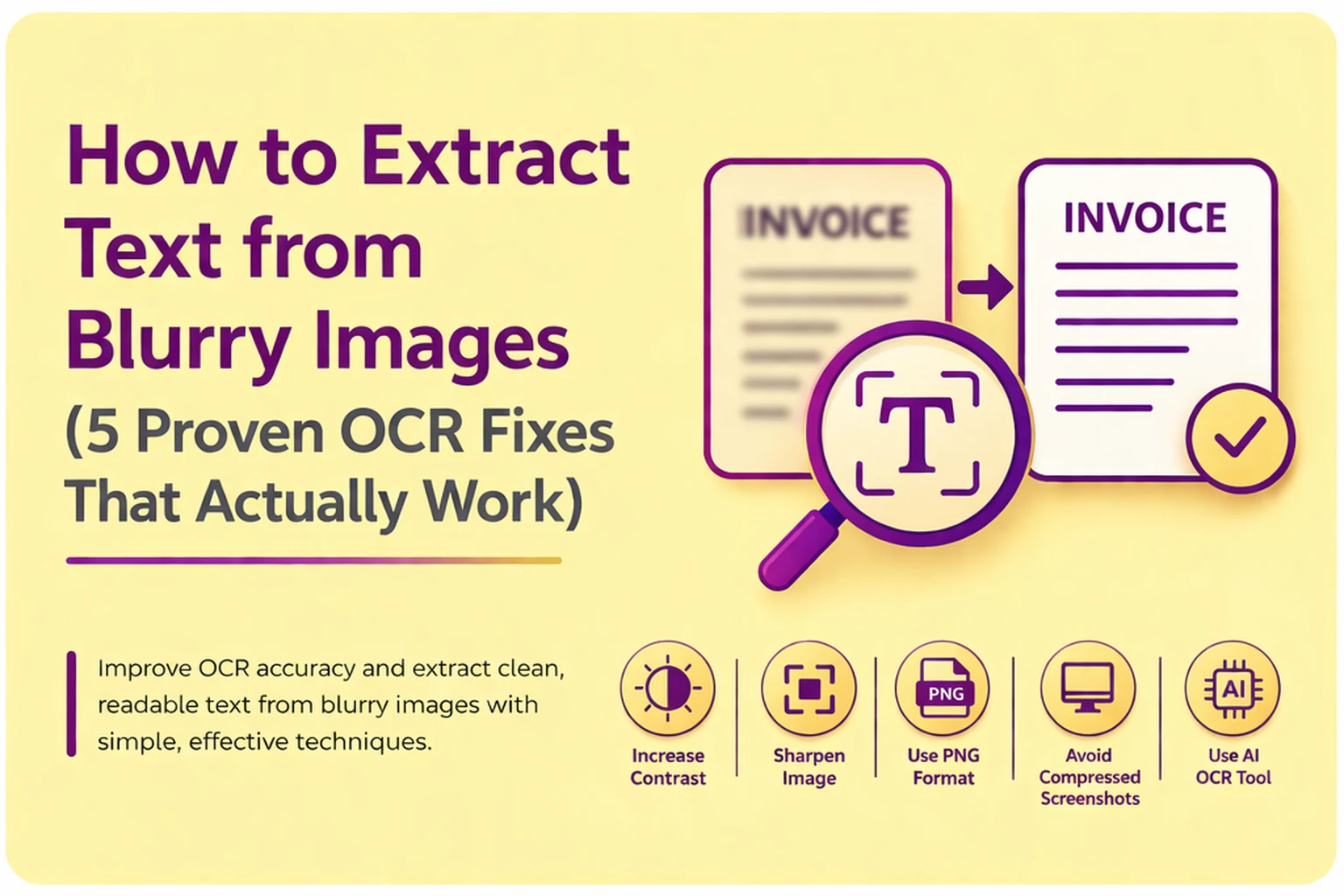 How to Extract Text from Blurry Images (5 Proven OCR Fixes That Actually Work)