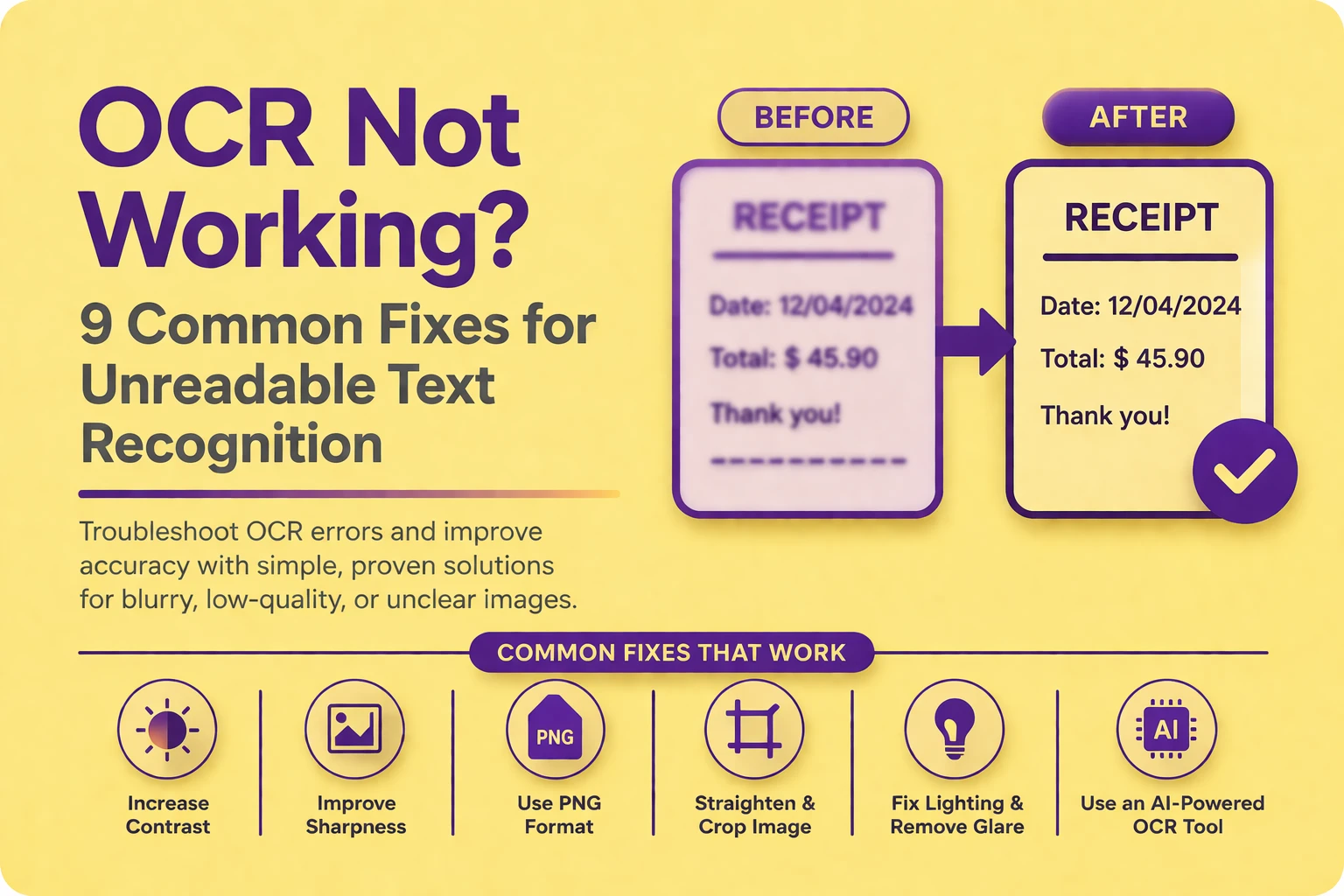 OCR Not Working? 9 Common Fixes for Unreadable Text Recognition